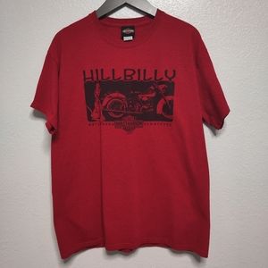 Hillbilly‎ Harley Davidson Men's Large T Shirt Brick Red